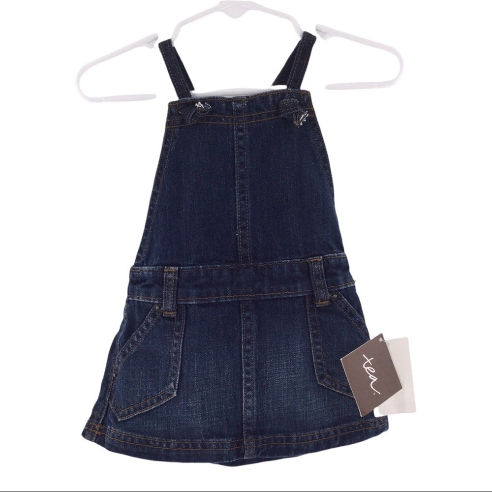 #08 Tea Collection Girls Denim Overall Dress